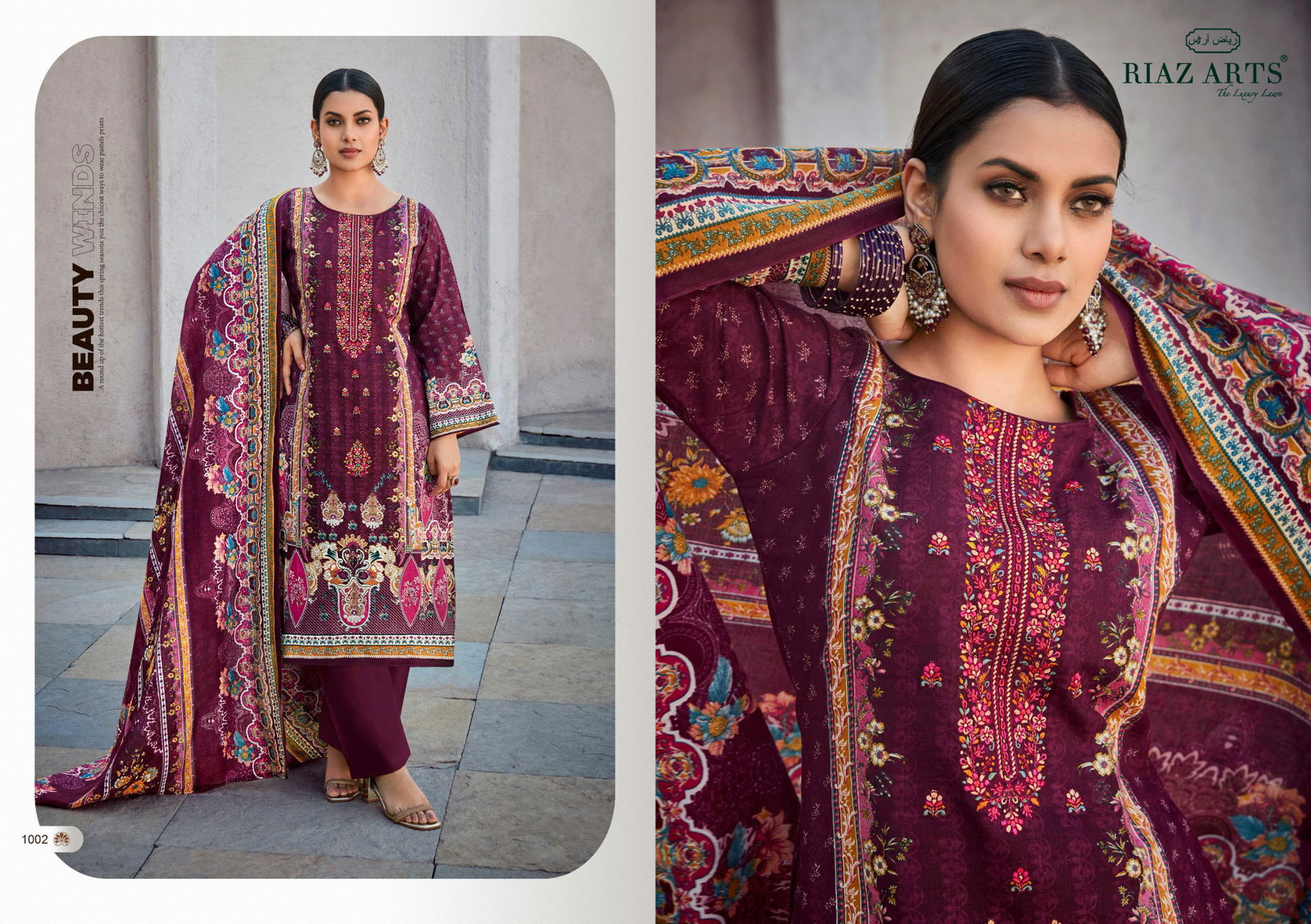 Mahjabeen By Riaz Arts Lawn Digital Printed Dress Material Exporters In India